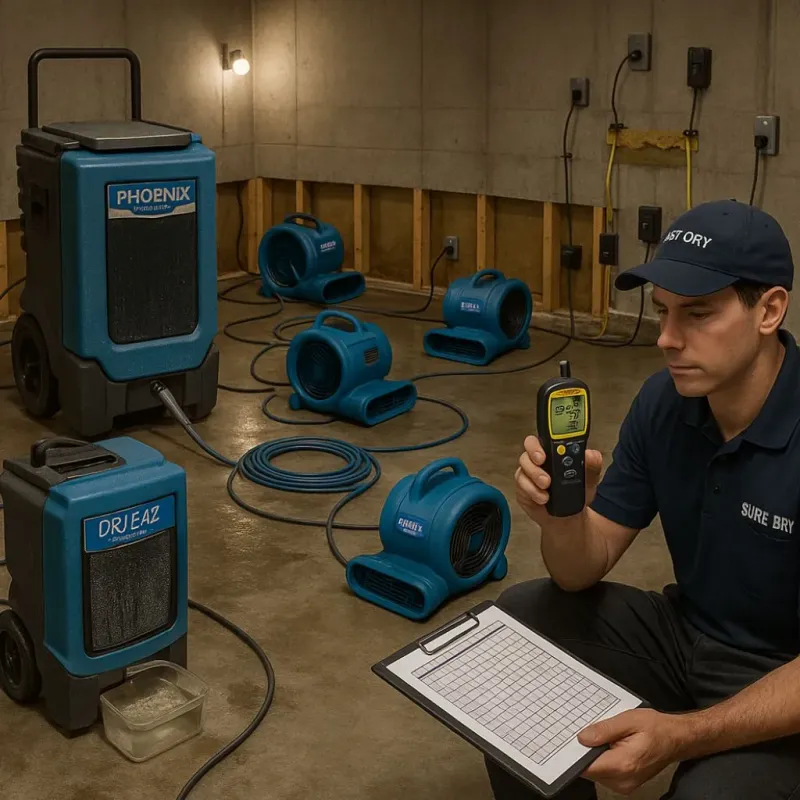 Structural Drying and Dehumidification process in Williston, VT